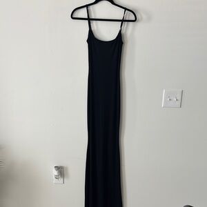 SKIMS Black Sheath Maxi Dress with Spaghetti Straps